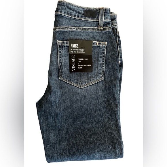 PAIGE Jacqueline Straight Crop Elle Reve High Rise Jeans. Tags no longer on. - Picture 6 of 13